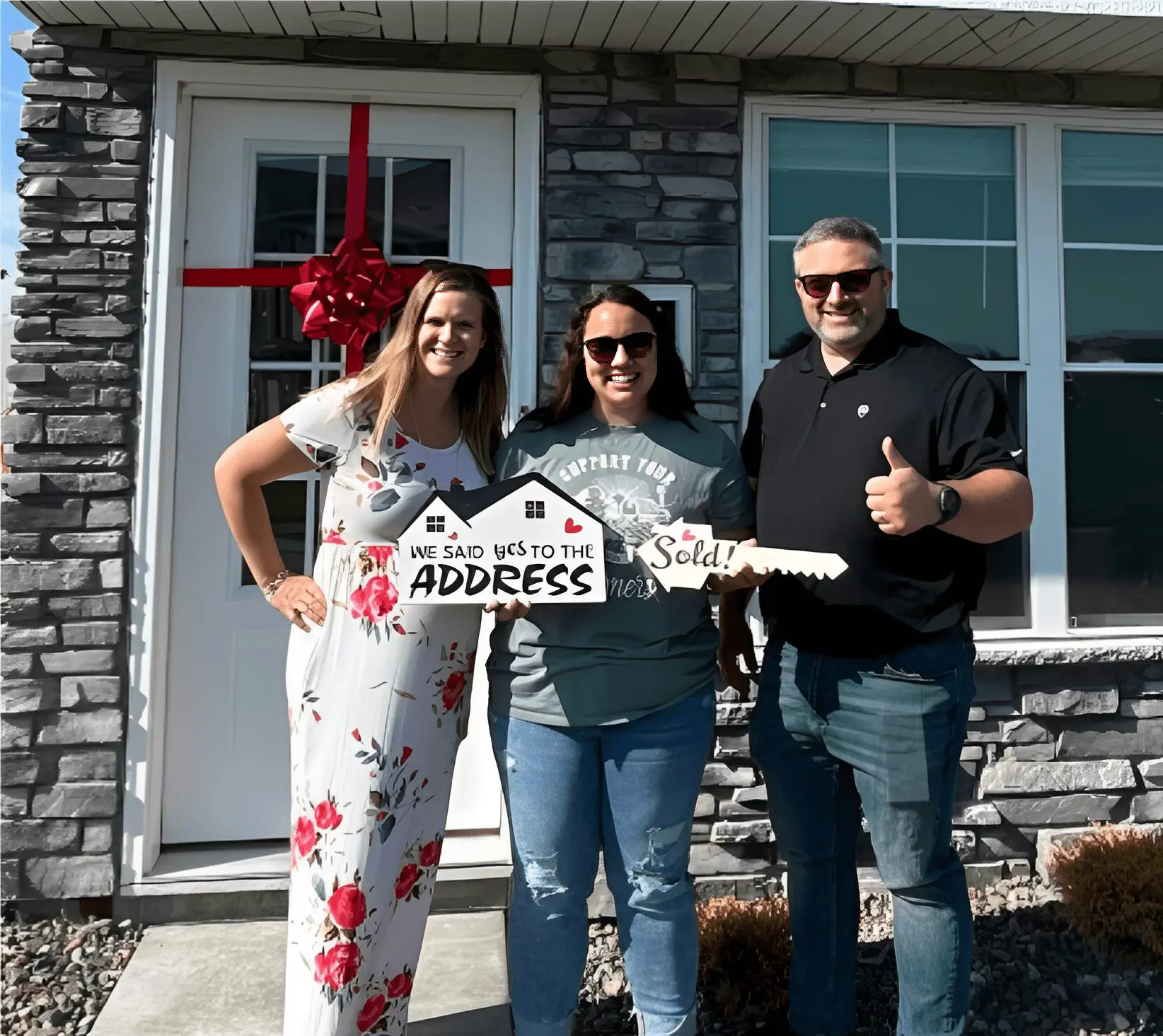 New homeowners celebrating house purchase
